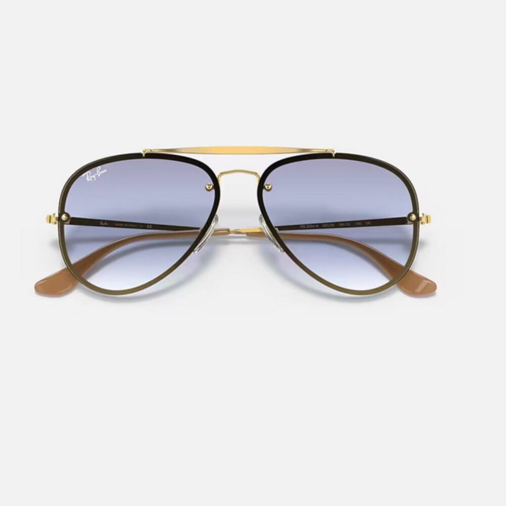 Ray-Ban Blaze Aviator RB3584N 001/19 Arista Gold Light Blue Gradient Worn Twice